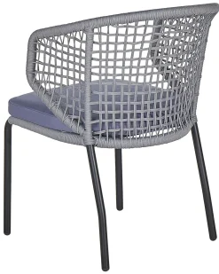 Set di 2 sedie da giardino con cuscini PALMI Metallo Grigio