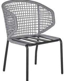 Set di 2 sedie da giardino con cuscini PALMI Metallo Grigio