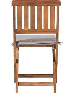 Set di 2 sedie da giardino con cuscini CENTO Legno d'acacia Marrone