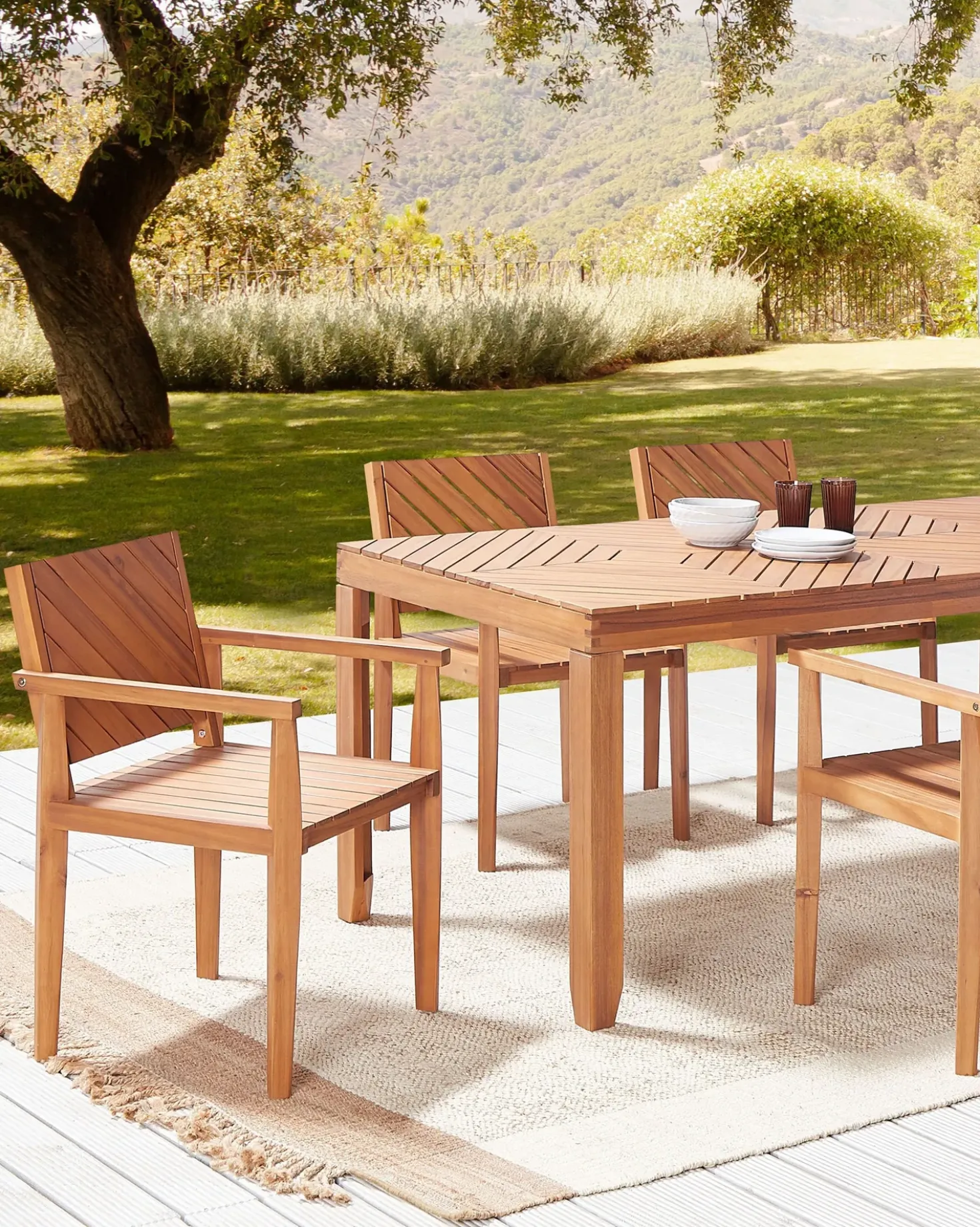 Set di 6 sedie da giardino BARATTI Legno d'acacia Marrone