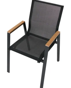 Set di 4 sedie da giardino TIANO Metallo Nero
