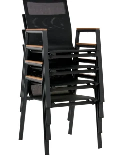 Set di 4 sedie da giardino TIANO Metallo Nero