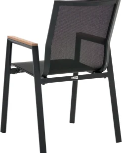 Set di 4 sedie da giardino TIANO Metallo Nero