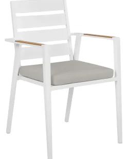 Set di 4 sedie da giardino con cuscini TAVIANO Metallo Grigio