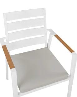 Set di 4 sedie da giardino con cuscini TAVIANO Metallo Grigio