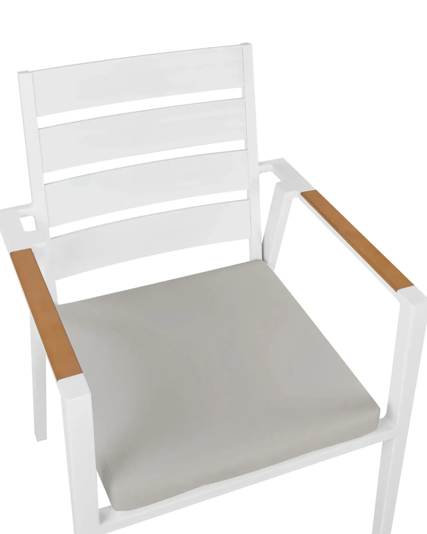 Set di 4 sedie da giardino con cuscini TAVIANO Metallo Grigio