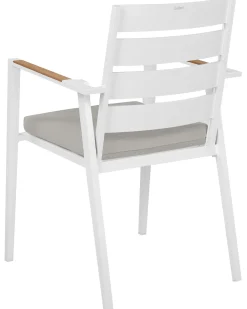 Set di 4 sedie da giardino con cuscini TAVIANO Metallo Grigio