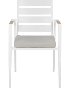 Set di 4 sedie da giardino con cuscini TAVIANO Metallo Grigio