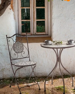 Set di 2 sedie da giardino CHAPECO Pieghevole Metallo Nero