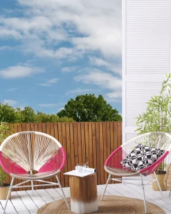 Set di 2 sedie da giardino ACAPULCO Rattan sintetico (PE) Fucsia