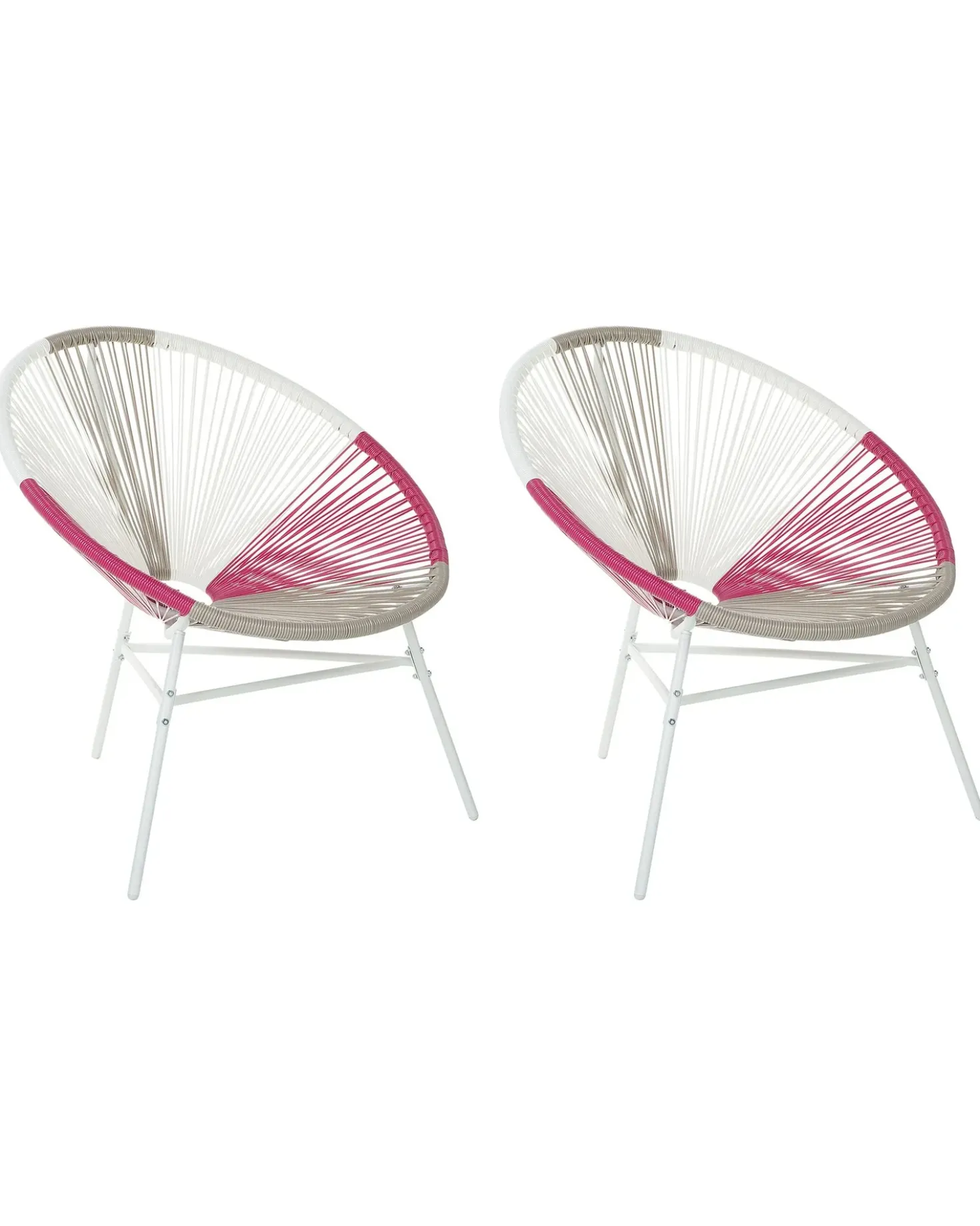 Set di 2 sedie da giardino ACAPULCO Rattan sintetico (PE) Fucsia