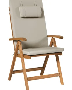 Set di 2 sedie da giardino con cuscini JAVA PREMIUM Legno d'acacia Tortora