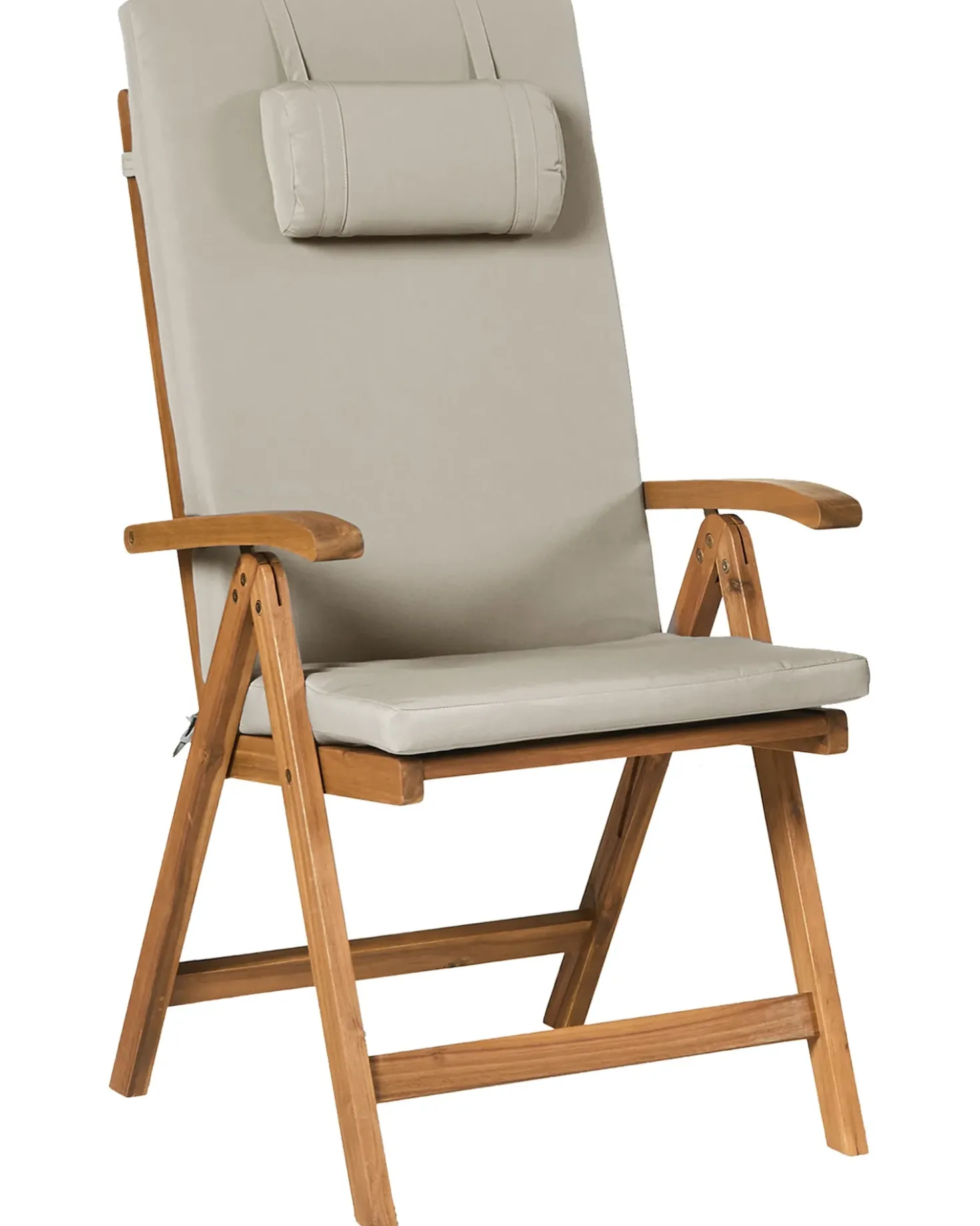 Set di 2 sedie da giardino con cuscini JAVA PREMIUM Legno d'acacia Tortora