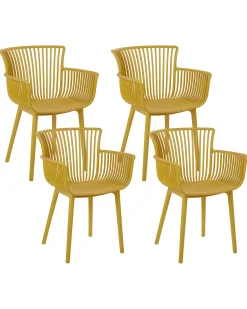 Set di 4 sedie da giardino PESARO Giallo