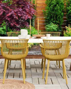 Set di 4 sedie da giardino PESARO Giallo