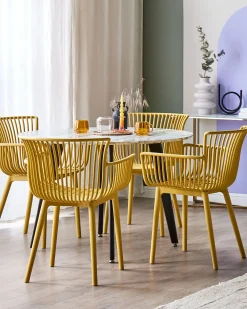 Set di 4 sedie da giardino PESARO Giallo