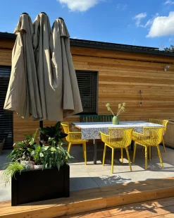 Set di 4 sedie da giardino PESARO Giallo
