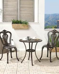 Set di 2 sedie da giardino BOVINO Metallo Marrone scuro
