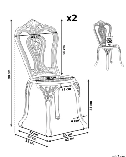 Set di 2 sedie da giardino BOVINO Metallo Marrone scuro