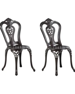 Set di 2 sedie da giardino BOVINO Metallo Marrone scuro