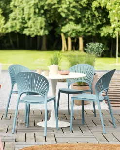 Set di 4 sedie da giardino OSTIA Azzurro