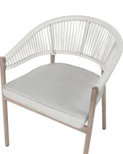 Set di 6 sedie da giardino con cuscini FLAVIA Metallo Bianco