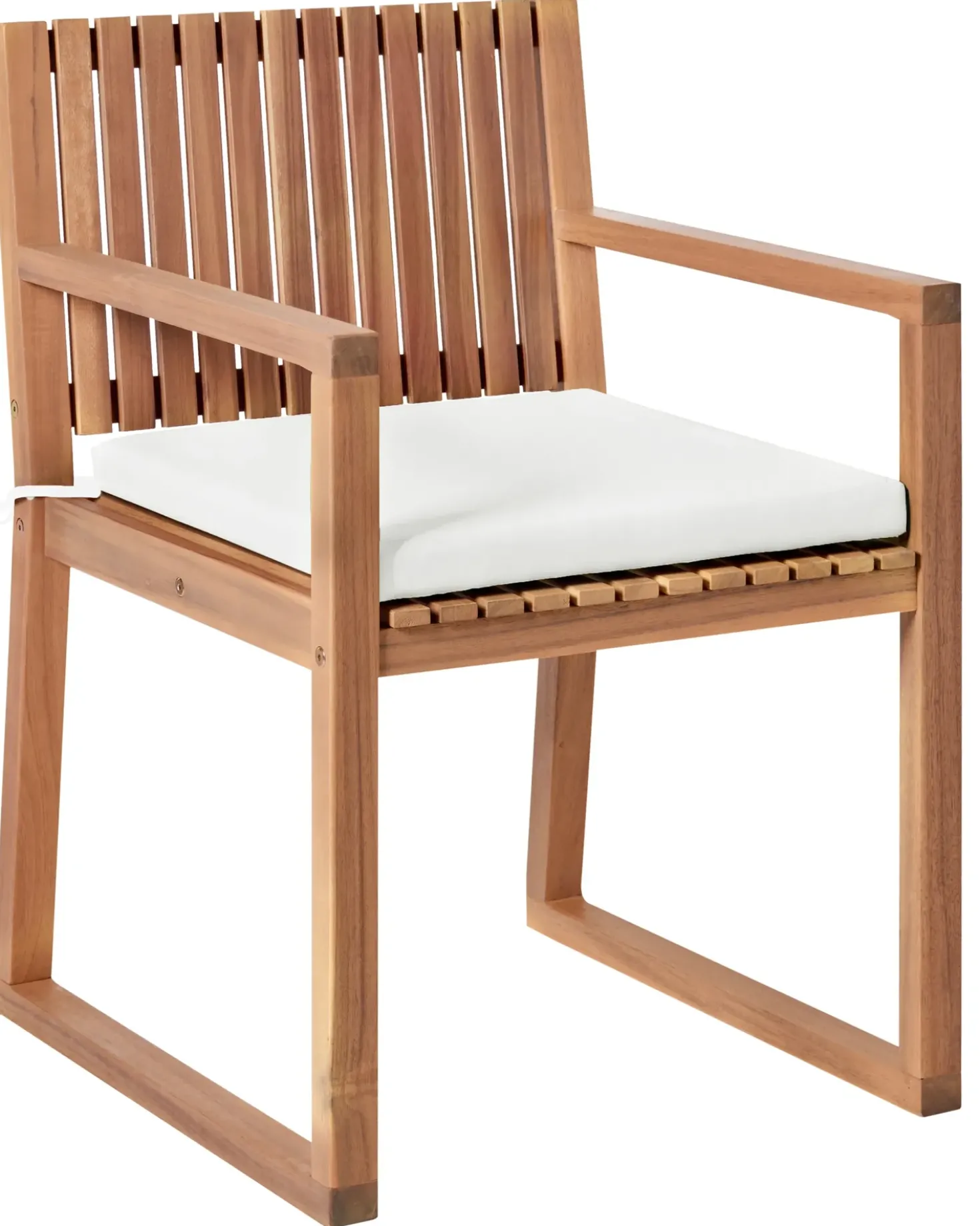 Set di 8 sedie da giardino con cuscini SASSARI II PREMIUM Legno di acacia certificato Bianco sporco