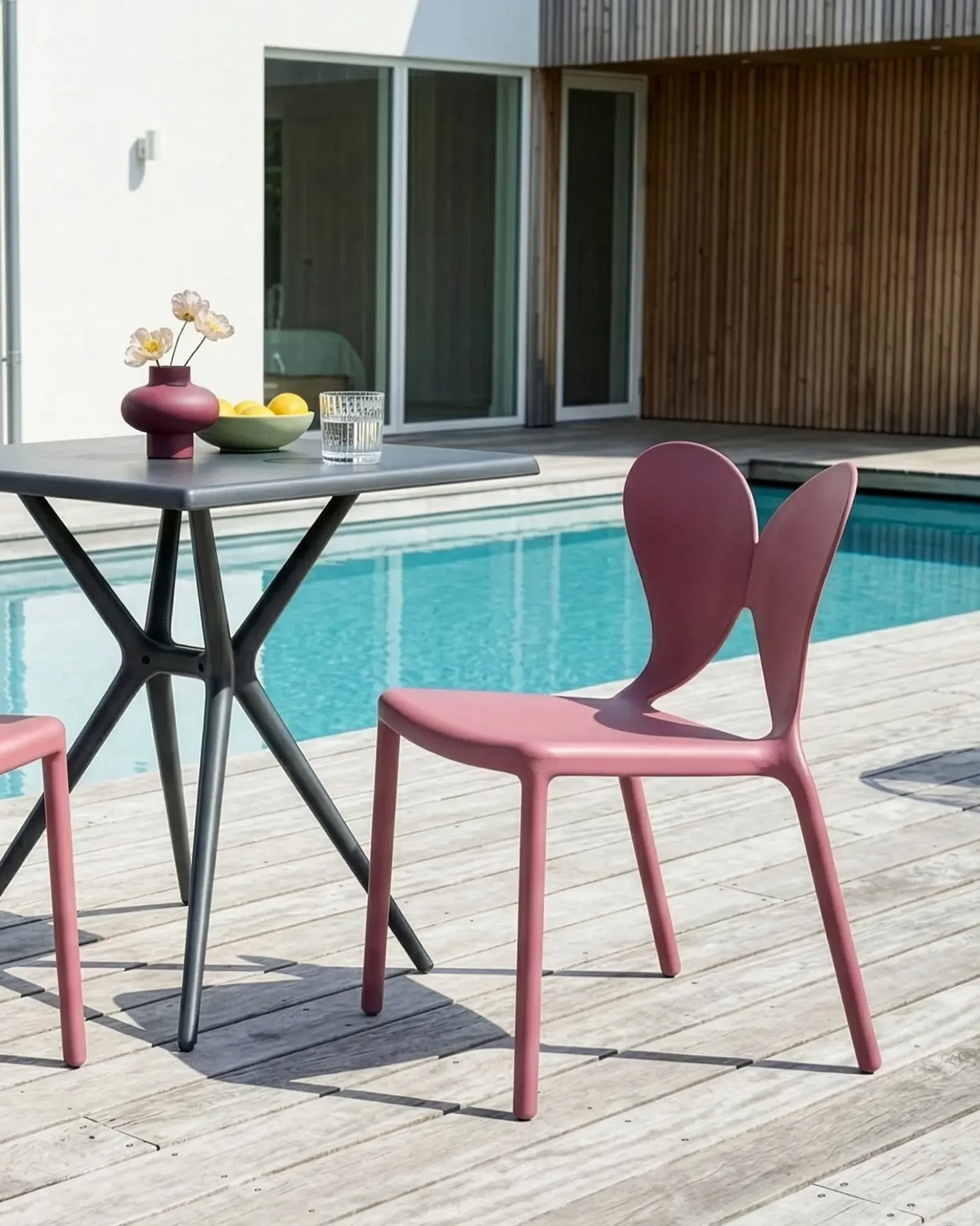 Set di 2 sedie da giardino LARISSA Impilabile Rosa
