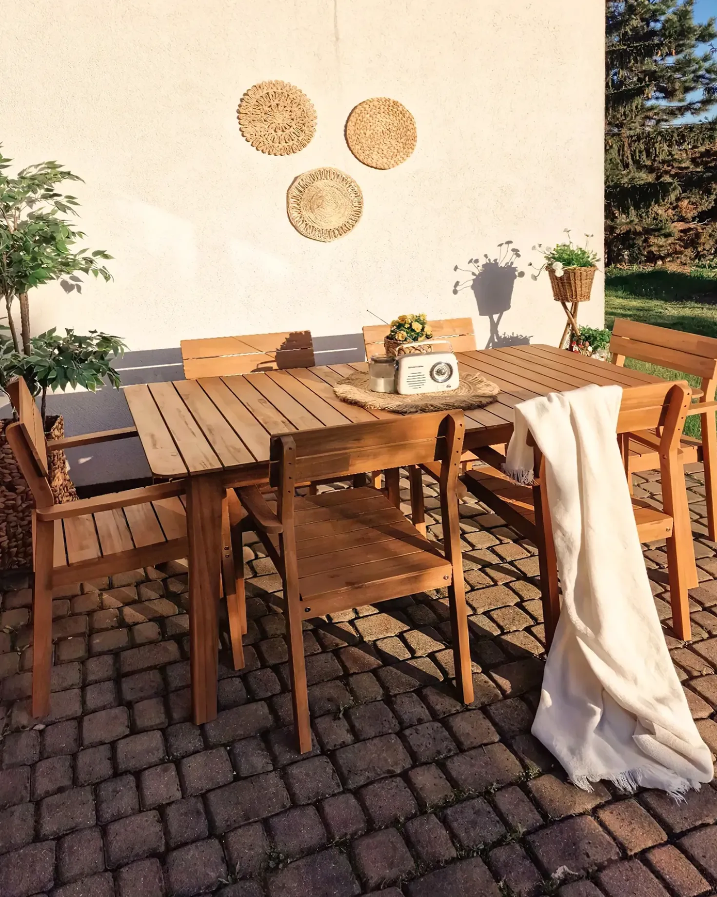 Set di 6 sedie da giardino FORNELLI Legno d'acacia Marrone