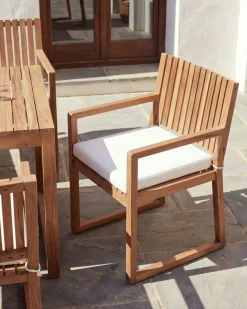 Set di 2 sedie da giardino con cuscini SASSARI II PREMIUM Legno di acacia certificato Bianco sporco