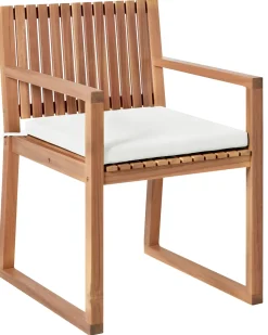 Set di 2 sedie da giardino con cuscini SASSARI II PREMIUM Legno di acacia certificato Bianco sporco