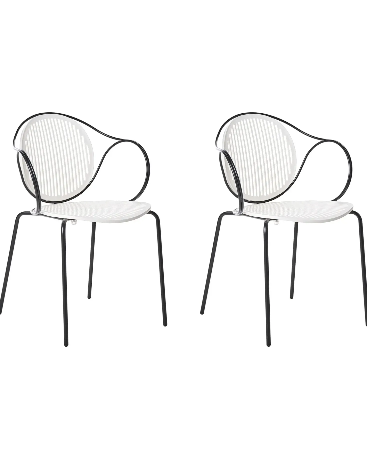 Set di 2 sedie da giardino IKARIA Metallo Bianco sporco