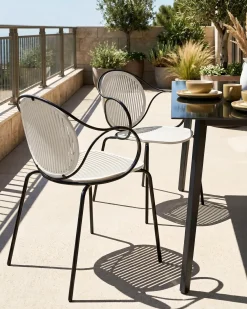 Set di 2 sedie da giardino IKARIA Metallo Bianco sporco
