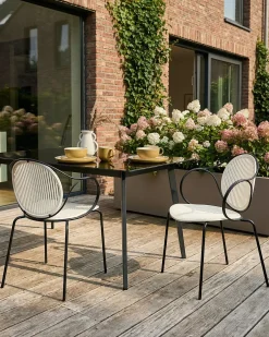 Set di 2 sedie da giardino IKARIA Metallo Bianco sporco