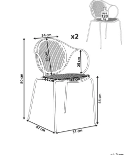 Set di 2 sedie da giardino IKARIA Metallo Bianco sporco