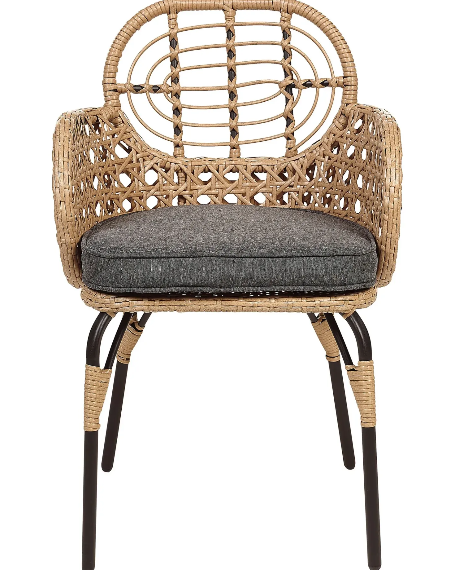 Set di 2 sedie da giardino con cuscini PRATELLO Rattan sintetico (PE) Naturale
