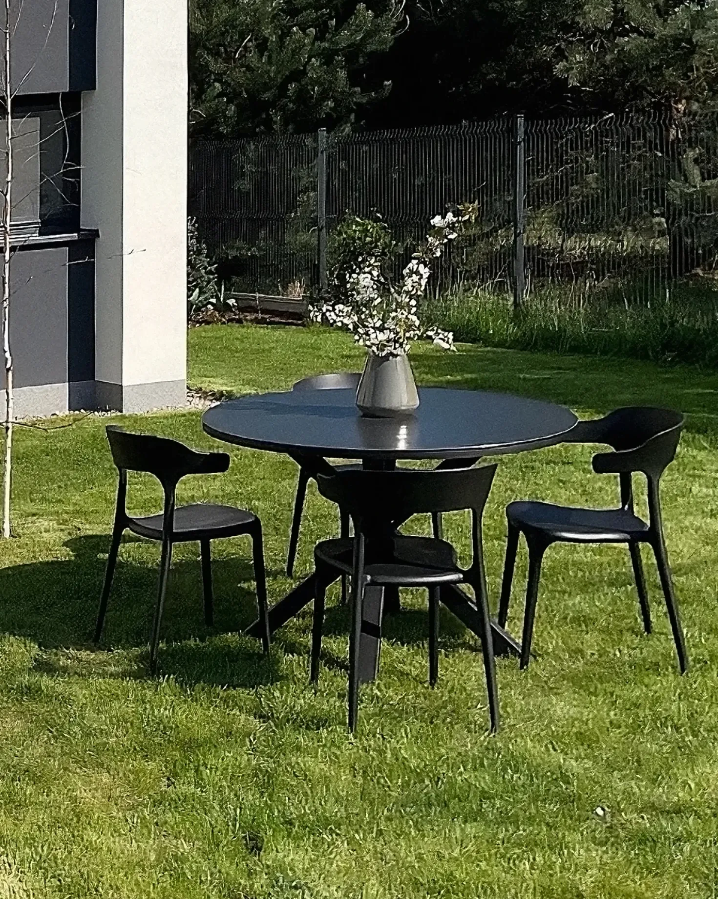 Set di 4 sedie da giardino GUBBIO Nero