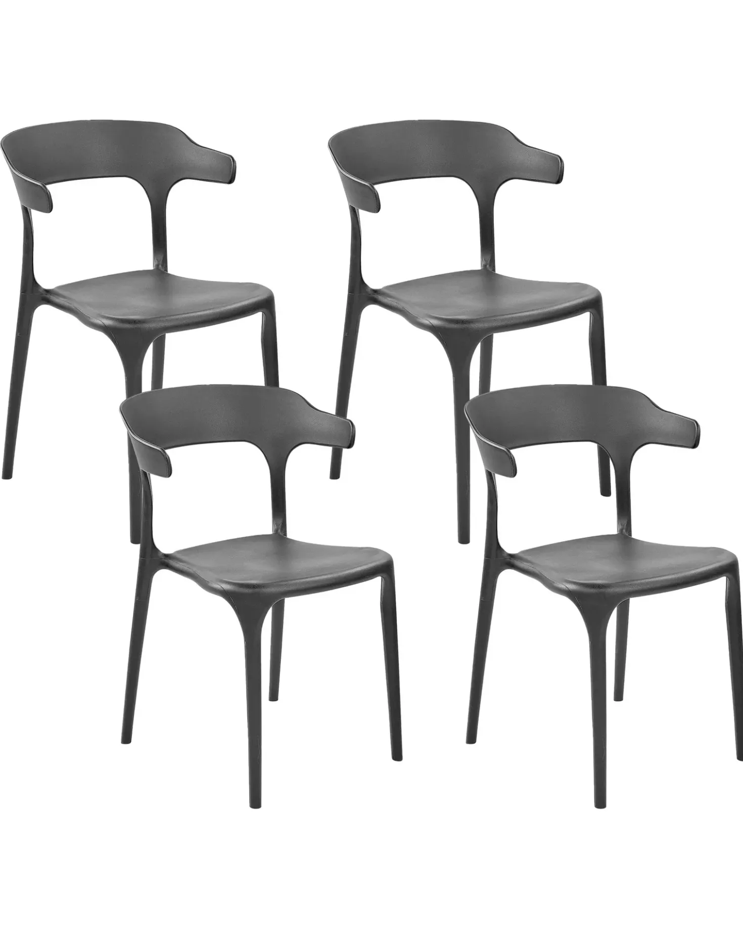 Set di 4 sedie da giardino GUBBIO Nero