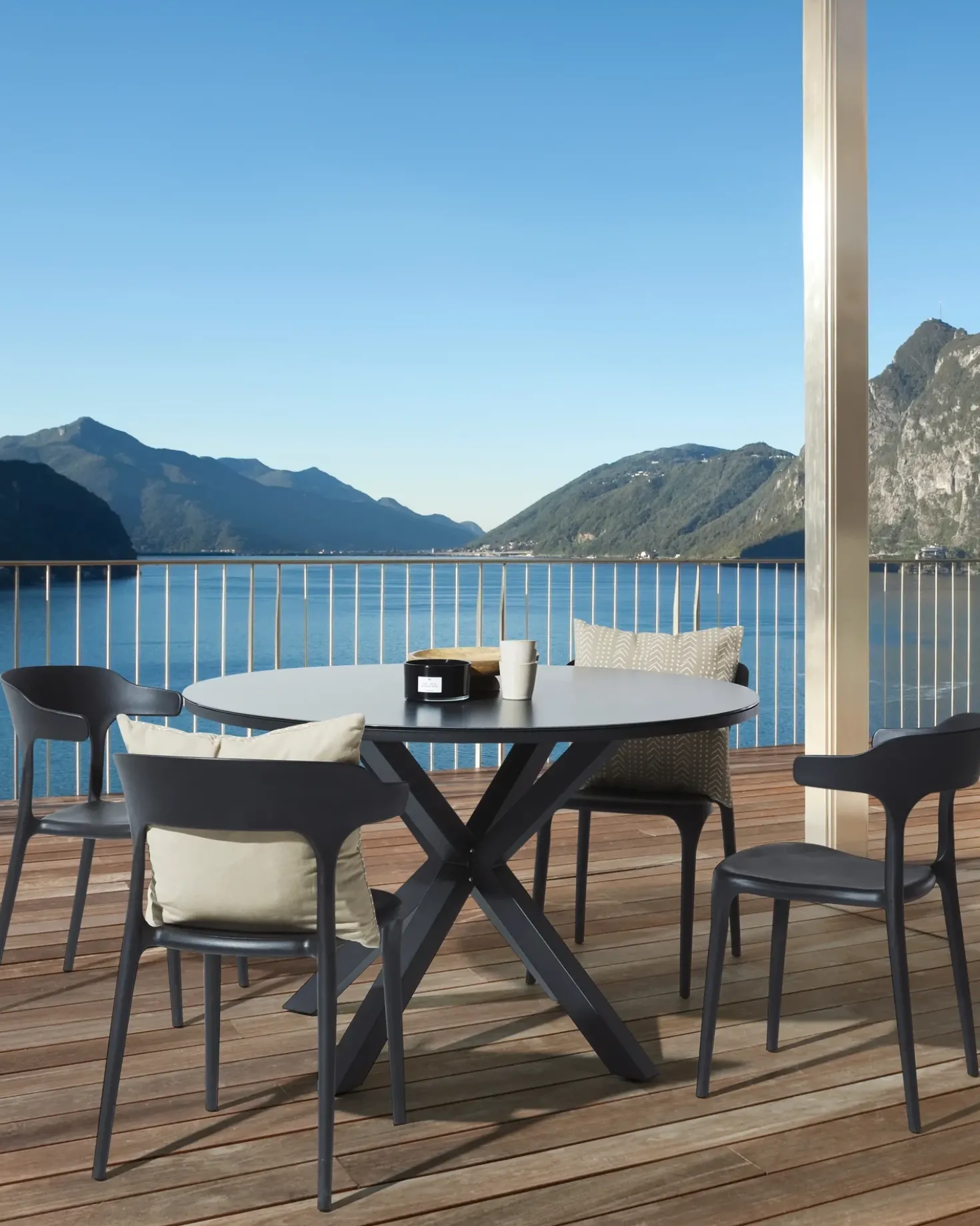 Set di 4 sedie da giardino GUBBIO Nero