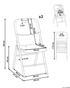 Set di 2 sedie da giardino CUGNOLI Pieghevole Bianco