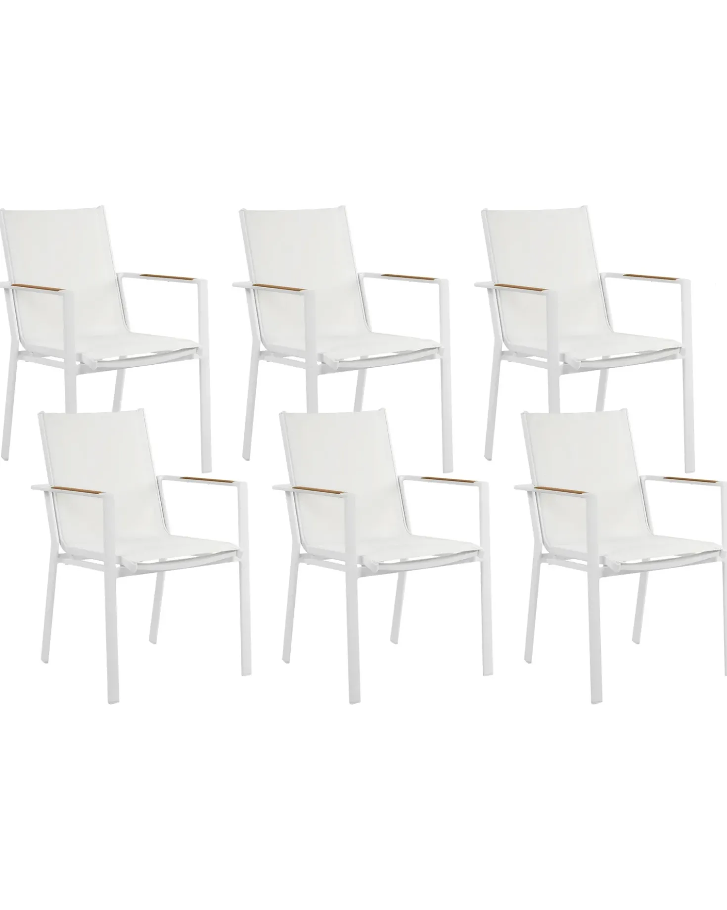 Set di 6 sedie da giardino BUSSETO Metallo Bianco