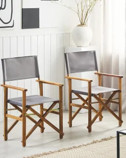 Set di 2 sedie da giardino CINE Legno d'acacia Grigio