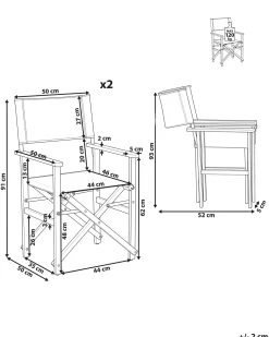 Set di 2 sedie da giardino CINE Legno d'acacia Grigio