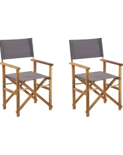 Set di 2 sedie da giardino CINE Legno d'acacia Grigio