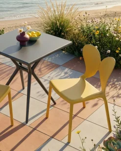 Set di 2 sedie da giardino LARISSA Impilabile Giallo