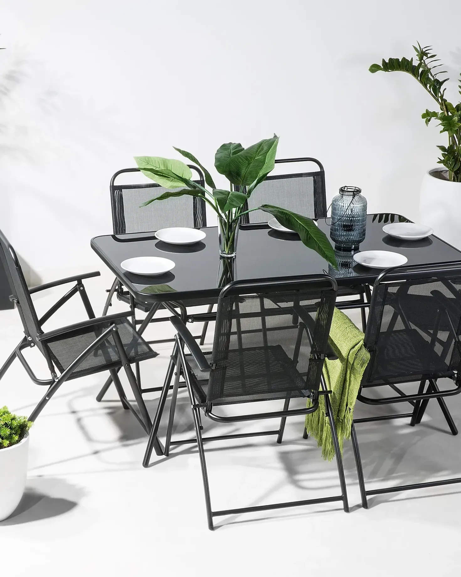Set di 6 sedie da giardino LIVO Metallo Nero