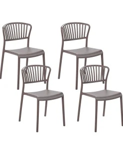Set di 4 sedie da giardino GELA Tortora