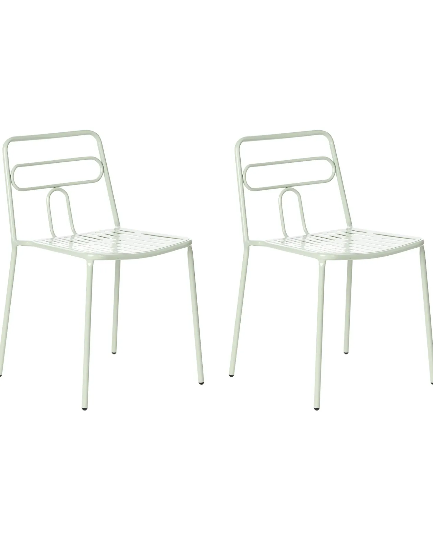 Set di 2 sedie da giardino AGEROLA Metallo Verde chiaro