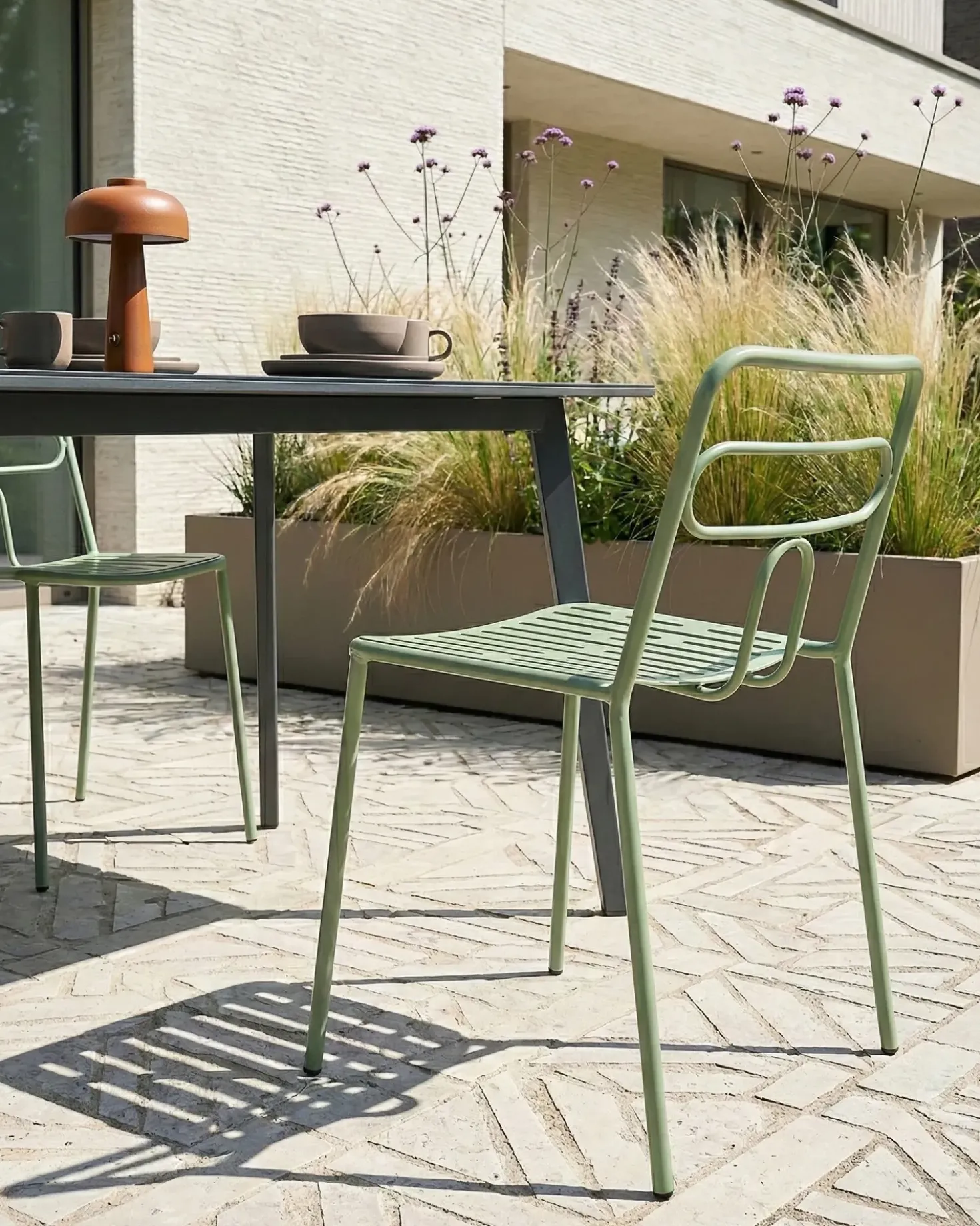 Set di 2 sedie da giardino AGEROLA Metallo Verde chiaro