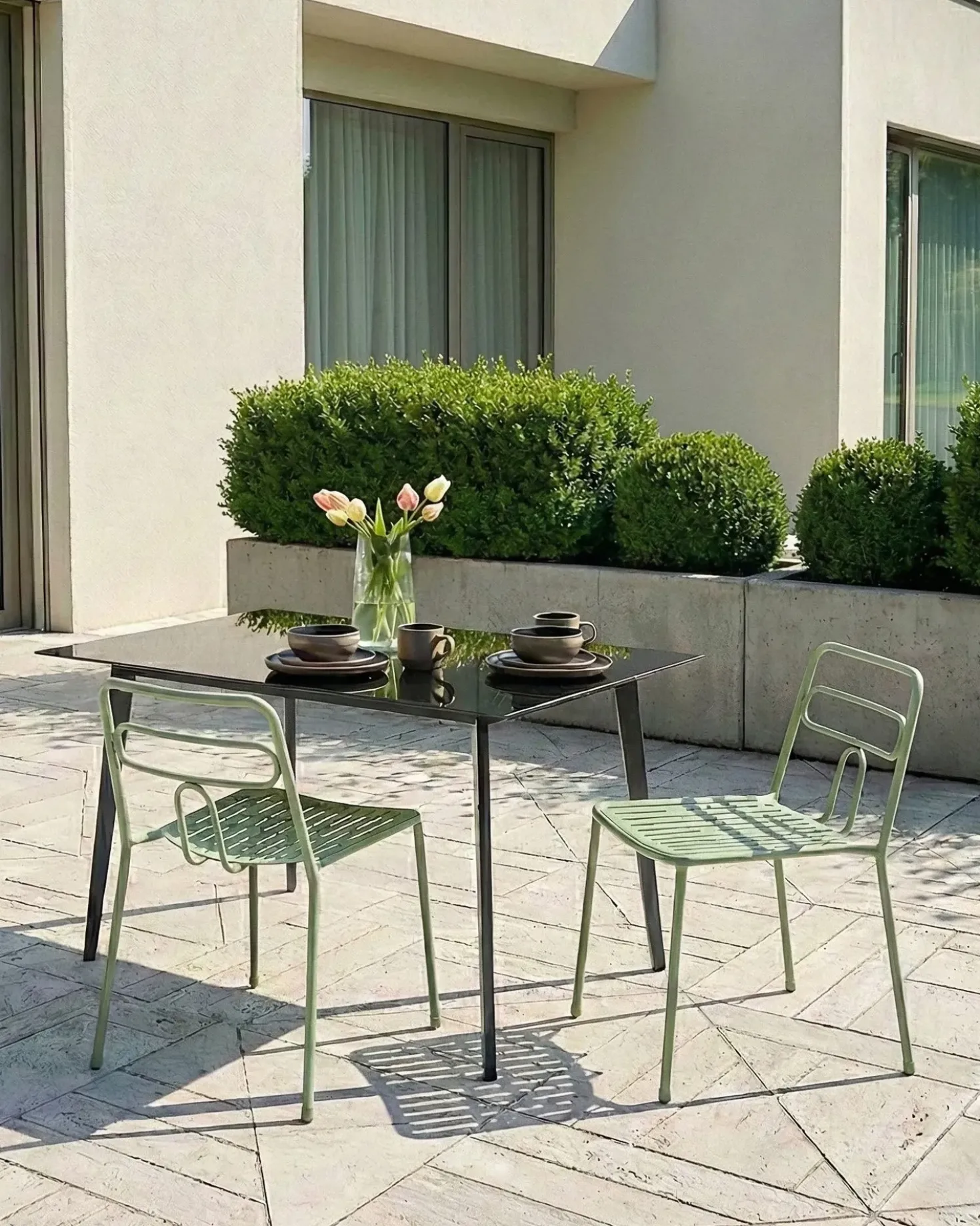 Set di 2 sedie da giardino AGEROLA Metallo Verde chiaro